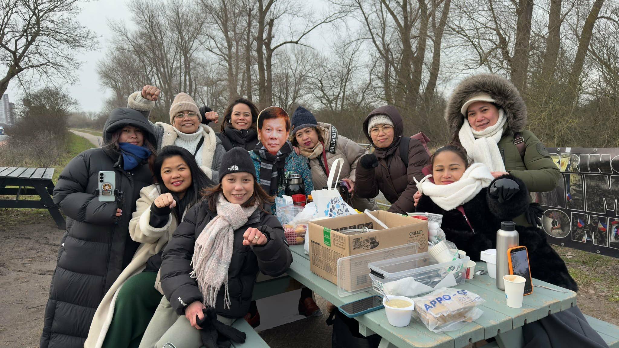 Supporters gathered at Duterte Street, Den Haag